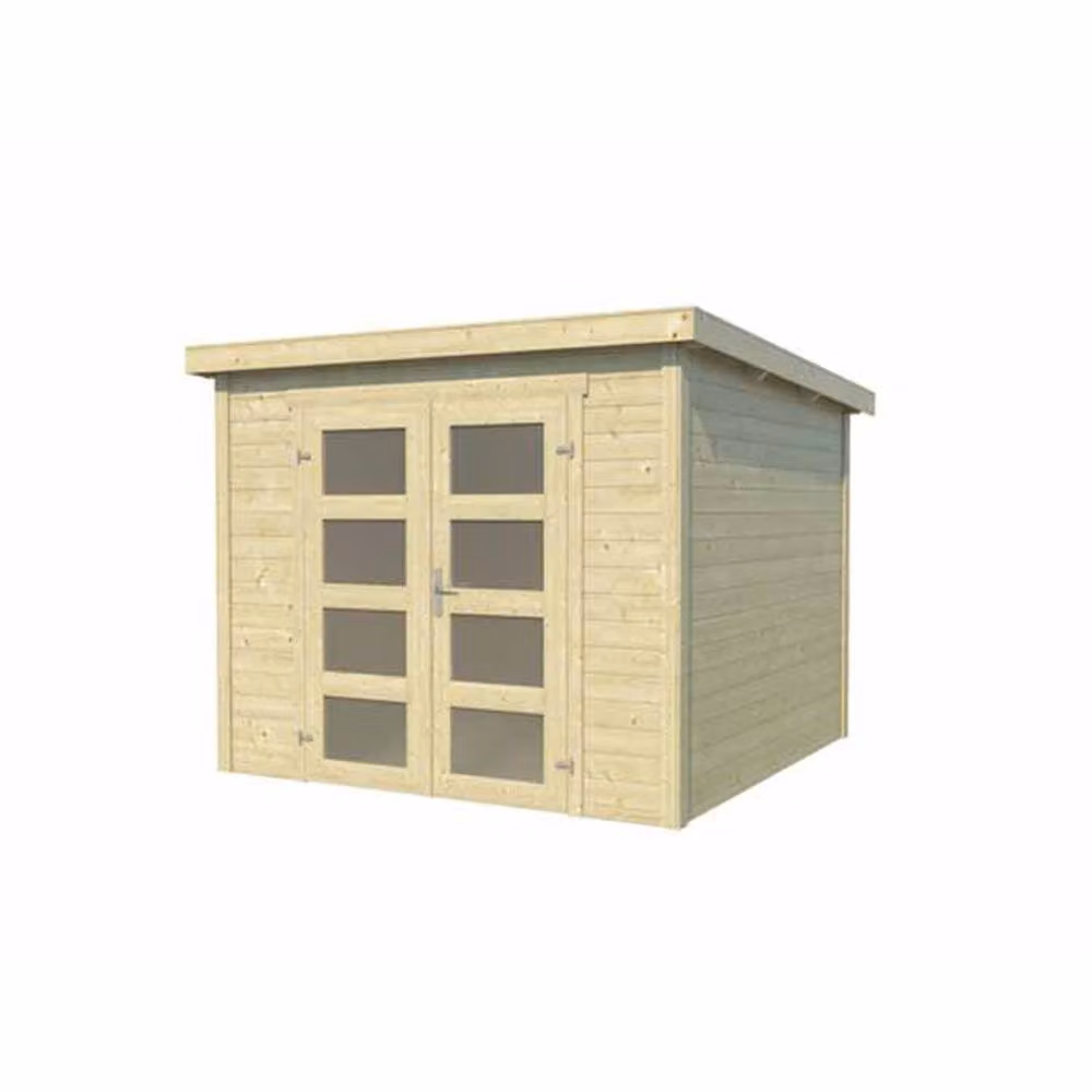 Lasita Maja Ltd Zambezi 3-Log Cabin Garden Room and Home Office in Natural, W: 224.6 cm, D: 270 cm, H: 210.9 cm – 2