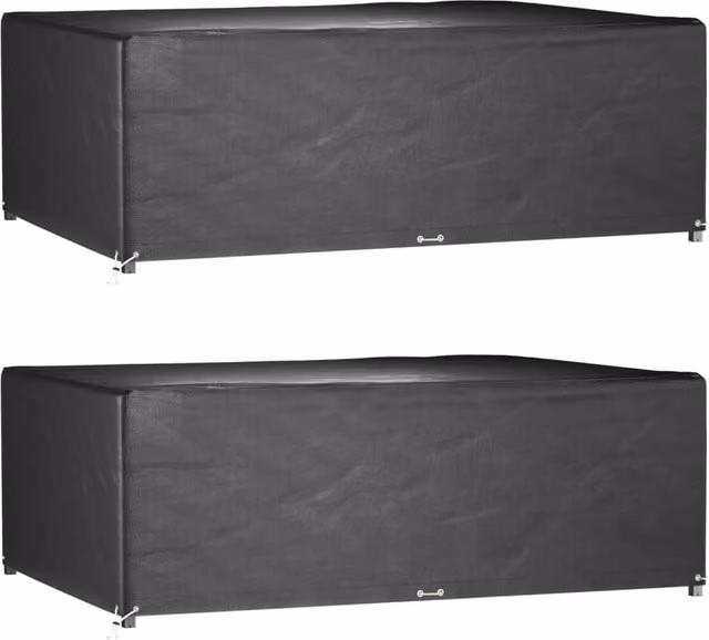 Berkfield Home Rectangular Garden Furniture Covers, 2 Pack, Black, W/D/H: 230 x 165 x 80 cm – 1