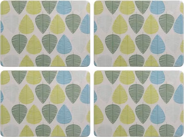 Orsina Maison by Premier Set of Four Floral Placemats in Green and White
