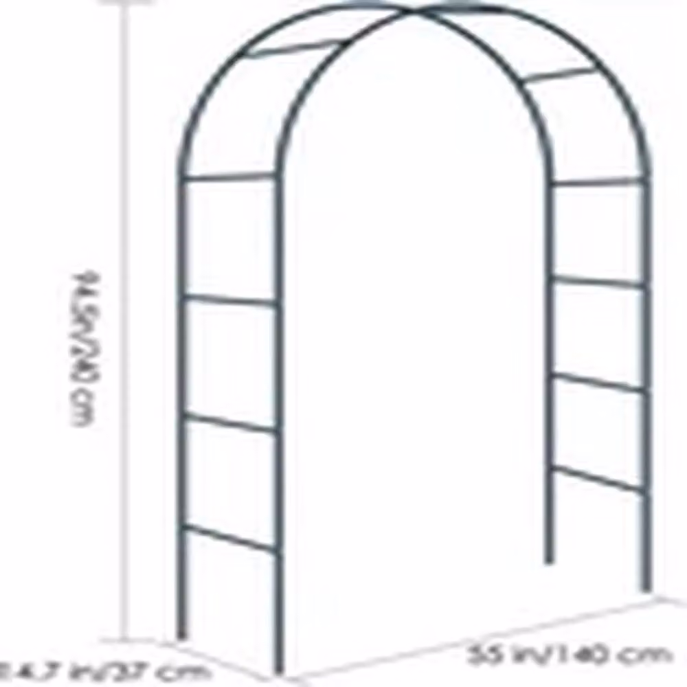 EONLION Metal Garden Arch Arbor for Climbing Plants and Wedding Decor, Green, H 240 cm x W 140 cm – 2