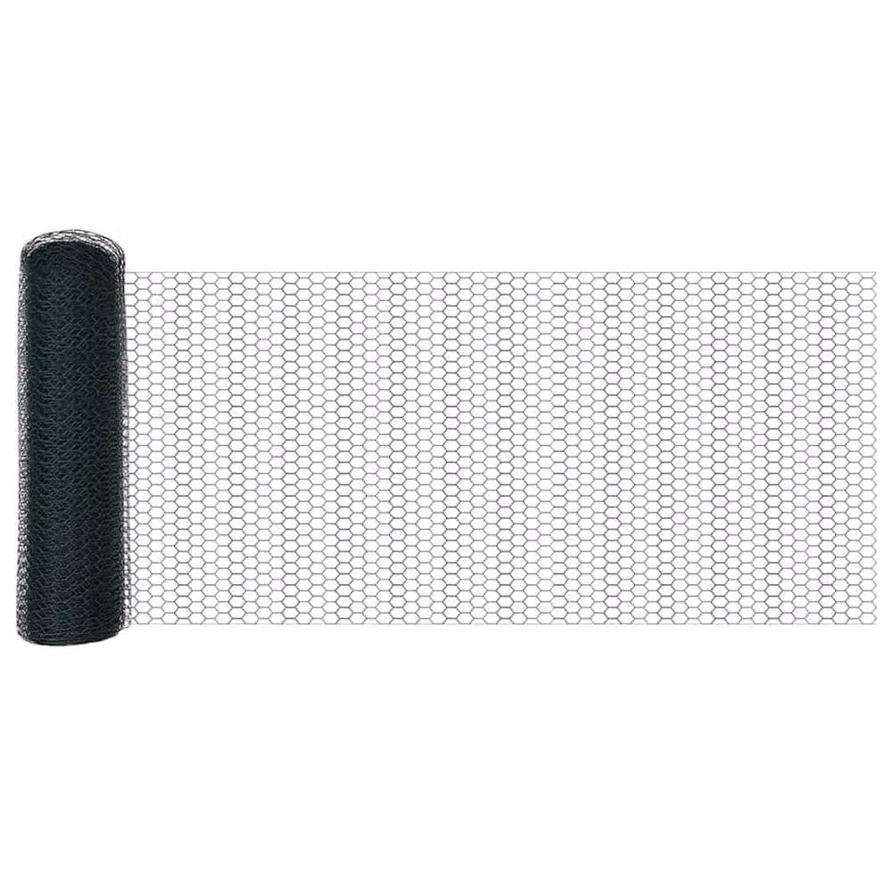 Berkfield Home Green Hexagon Steel Trellis Fence, PVC Coated, H: 0.4 m x W: 50 m – 3