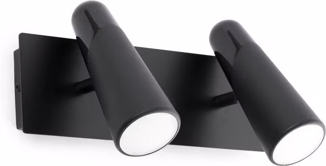 Faro Lao LED 2 Light Adjustable Wall Spotlight in Black