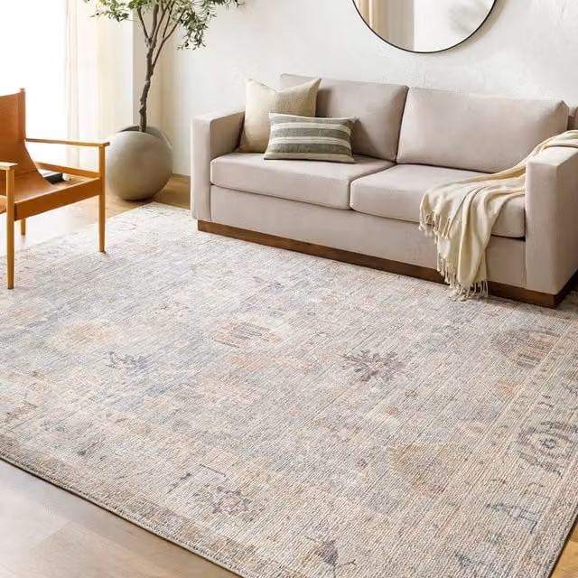 Livabliss Marlene Vintage Blue Grey Traditional Boho Living and Dining Rug, W: 155 cm, L: 220 cm