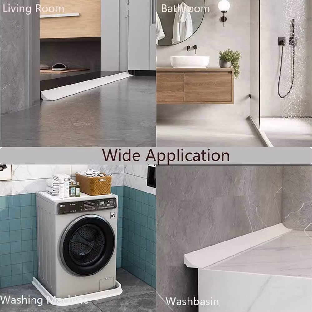 NESTLUNE Silicone Shower Threshold Water Barrier Seal Strip, White, Width: 180 cm, Height: 180 cm – 4