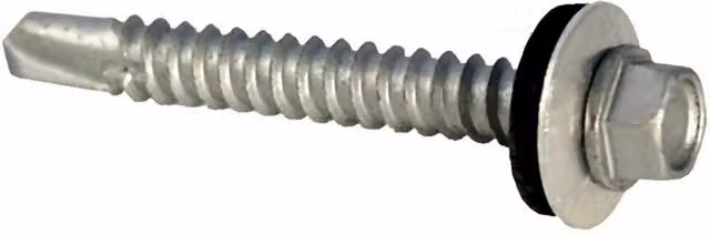 Picardy Galvanised Hex Head Roofing Screws, Silver, Pack of 100