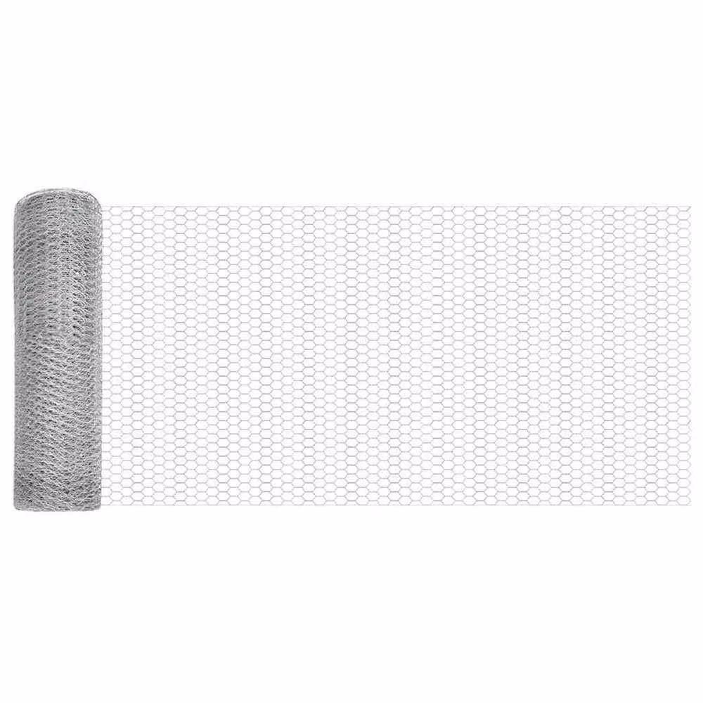 Berkfield Home Hexagon Fence in Silver Galvanised Steel, 1 x 50 m – 2