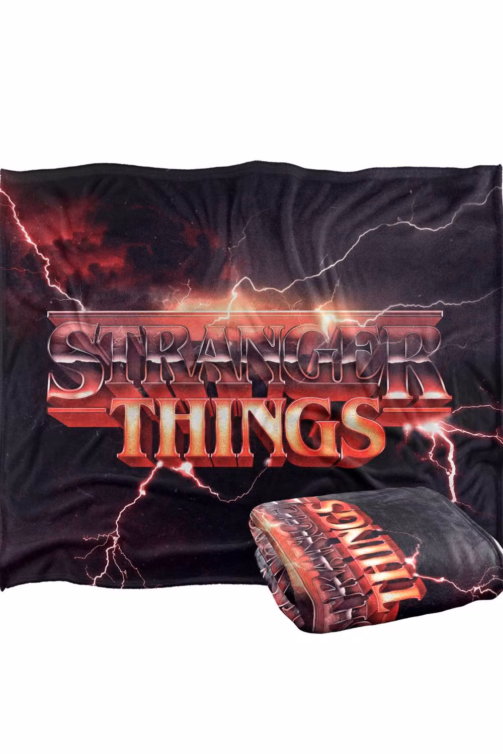 Stranger Things Lightning Logo Super Soft Throw Blanket, Multicolour, W: 152 cm, D: 127 cm – 2