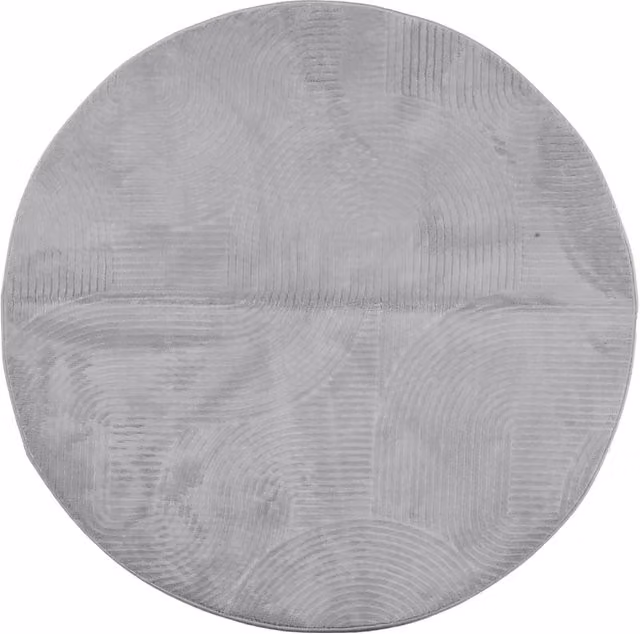 Berkfield Home IZA Round Short Pile Scandinavian Style Grey Rug, Diameter: 80 cm
