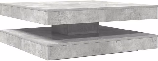 Berkfield Home Rotating Square Coffee Table in Concrete Grey, W/D/H: 90 x 90 x 34.5 cm – 1