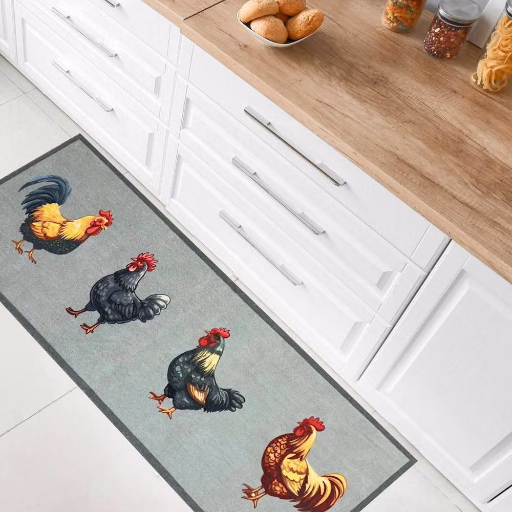 The Rug Shop UK Modern Animal Kids Mat in Green, Grey and White, W: 50 cm, L: 150 cm – 2