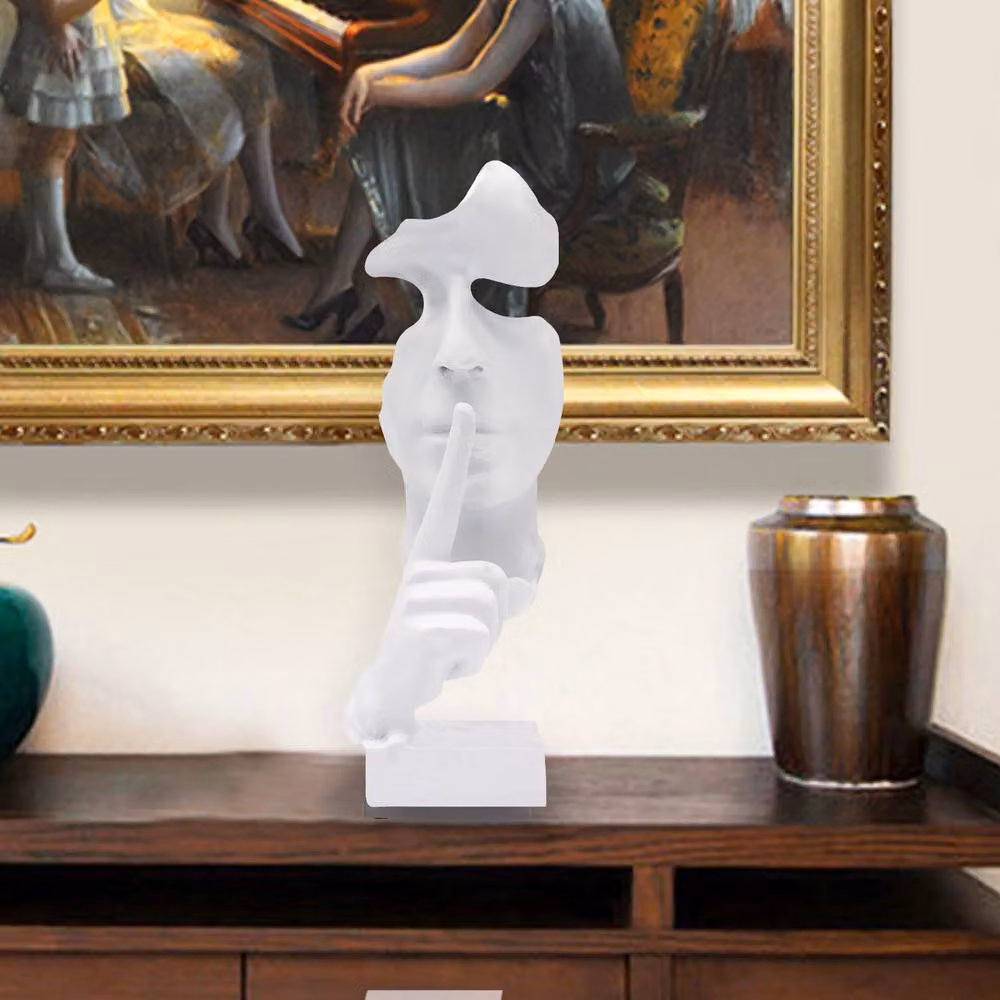 Huhote White Abstract Thinker Statue Resin Sculpture for Home Decor – 3