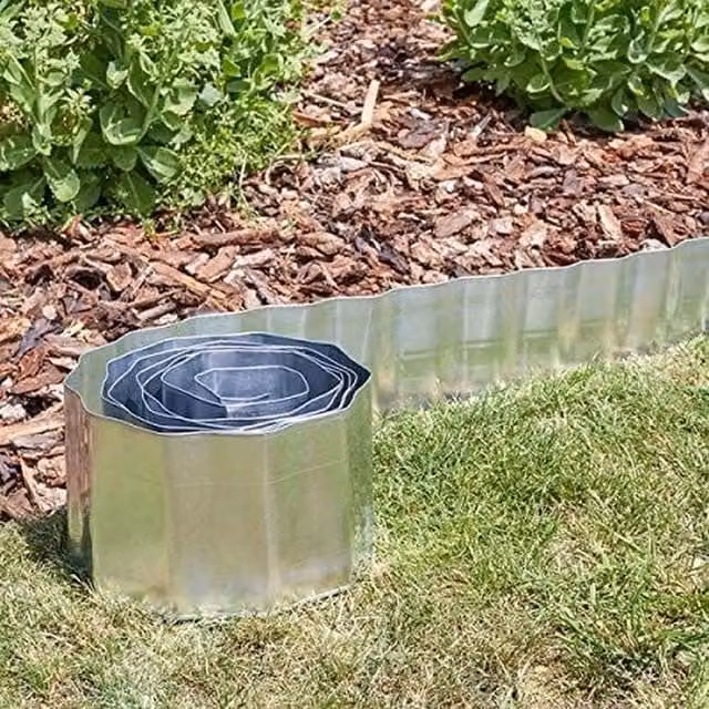 Garden Mile 5m Galvanised Steel Metal Garden Border Edging in Silver