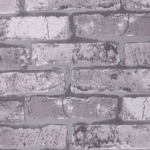 Livingandhome Grey 3D European Brick Stone Look Vinyl Wallpaper Roll