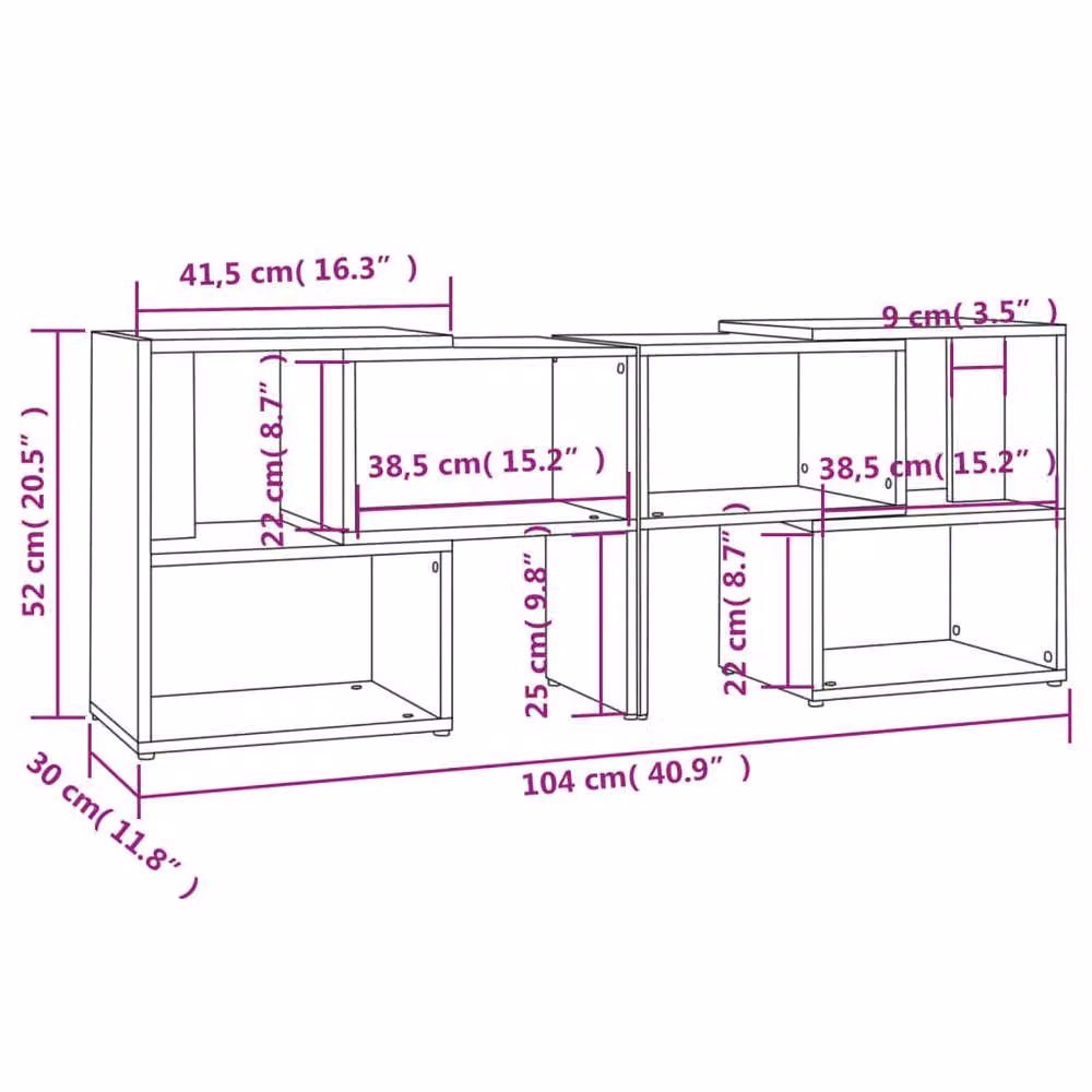 Berkfield Home Modern High Gloss Black TV Cabinet W/D/H: 104 x 30 x 52 cm – 5