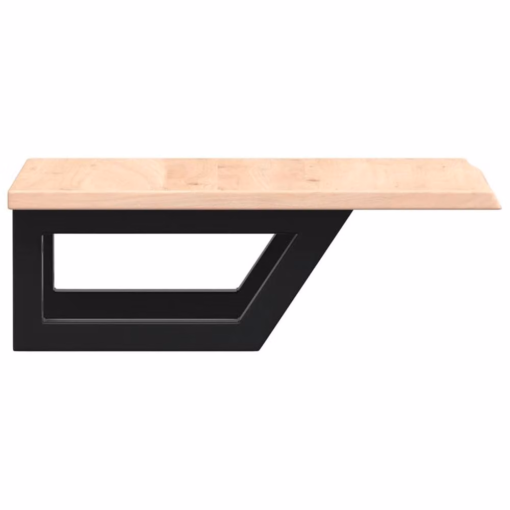 Berkfield Home Wall Mounted Basin Shelf in Light Brown Oak and Steel – 2