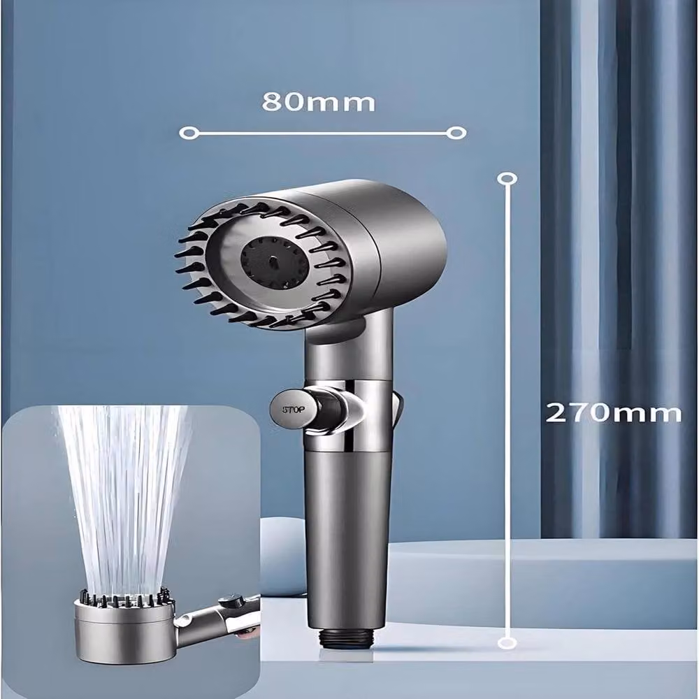 VOGREX 3 Modes High Pressure Water Saving Shower Head with Filter, Silver – 2