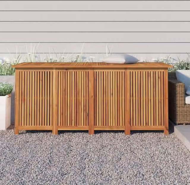 Berkfield Home Garden Storage Box in Brown Solid Acacia Wood W/D/H: 175 x 80 x 75 cm – 1