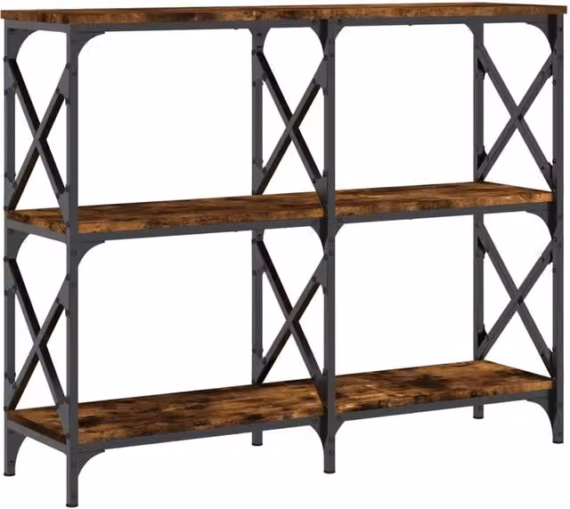Berkfield Home Smoked Oak Console Table in Brown, W/D/H: 100 x 28 x 80.5 cm – 1