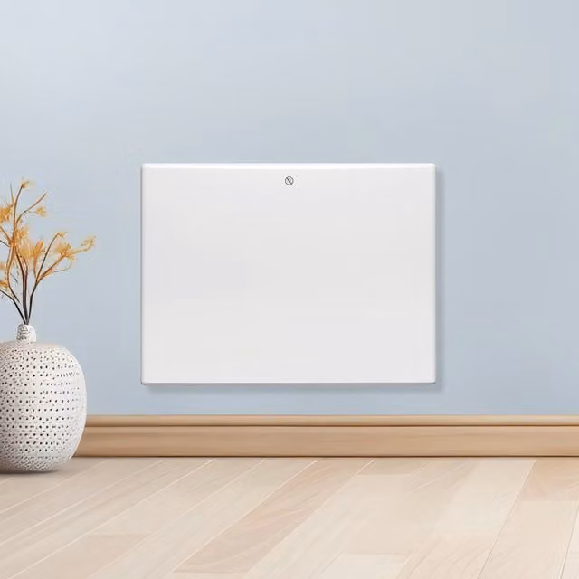 Purus White Wall Mounted Convector Electric Panel Heater, Width: 45 cm