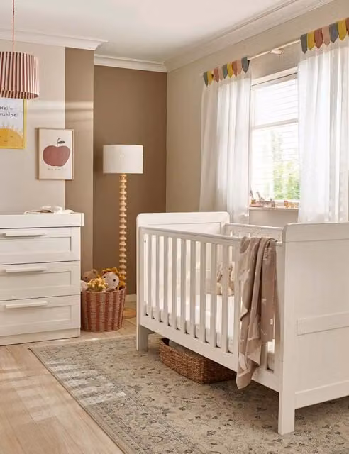 Mamas & Papas Atlas 2 Piece Cot Bed and Dresser Set in Stone