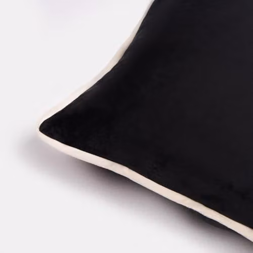 OHS 2 Pack Matte Velvet Piped Edge Cushion Covers in Black or Grey, W/D/H: 45 x 45 x 45 cm – 4