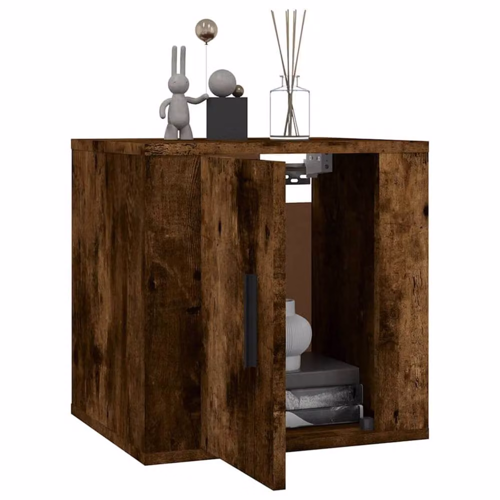 Berkfield Home Wall Mounted TV Cabinet in Smoked Oak Brown, W: 40 cm, D: 34 cm, H: 5 cm – 3