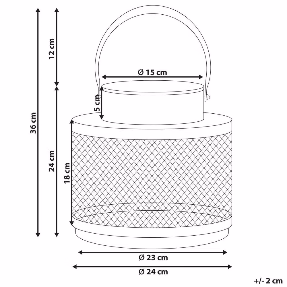 Wyld and Coco Black Metal Pillar Candle Holder Lantern, Height: 24 cm – 3