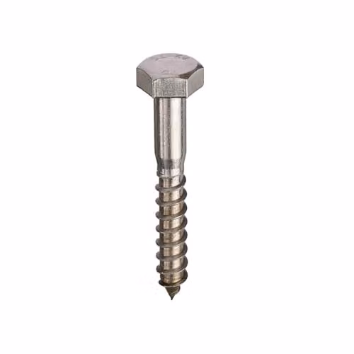 Unifix A2-304 Stainless Steel Hexagon Head Coach Screws DIN 571, Silver, M8 x 120 mm (Box of 100)