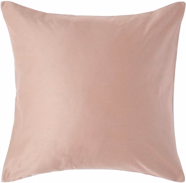 Homescapes 1000 Thread Count Mako Satin Combed Cotton Housewife Pillowcase in Beige and Pink, Width: 40 cm