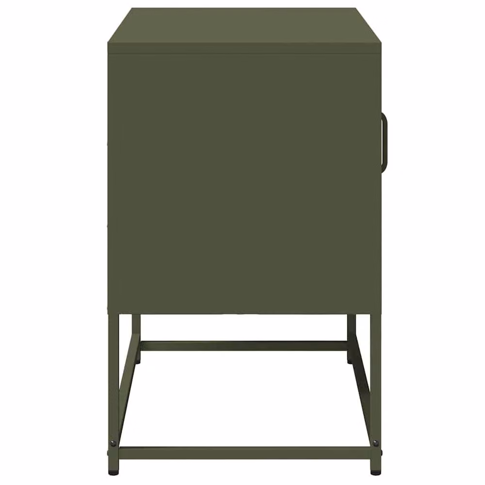 Berkfield Home Metal TV Cabinet in Olive Green, W: 68 cm, D: 39 cm, H: 60.5 cm – 5