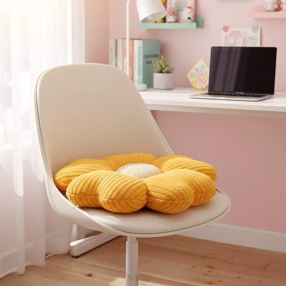 PAWNORA Sunflower Daisy Yellow Velvet Decorative Throw Cushion, W: 120 cm, D: 90 cm – 2
