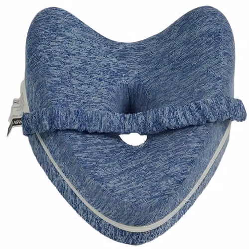 Gr8 Home Blue Heart Shaped Memory Foam Leg and Knee Support Pillow with Removable Cover – 5