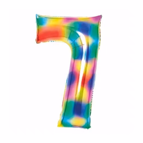 Amscan Multicolour Large Number 7 Hanging Rainbow Decoration for Birthdays and Anniversaries – 1