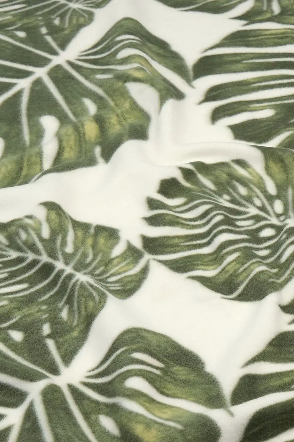 OHS Tropical Leaf Print Green Polar Fleece Throw, W/D/H: 120 x 150 cm – 6