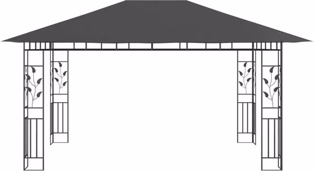 Berkfield Home Gazebo with Mosquito Net in Anthracite, W: 400 cm, D: 300 cm, H: 273 cm – 1
