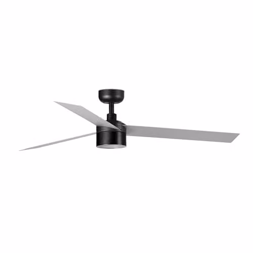 Netlighting Cruiser LED Ceiling Fan in Black and Aluminium, 132 cm