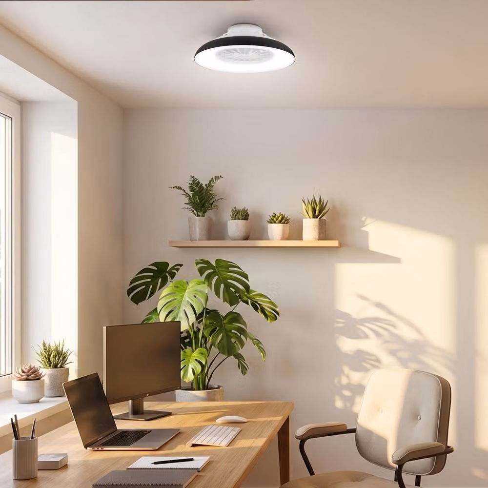 Briloner Black 24W CCT Dimmable LED Ceiling Light with Fan and Remote Control – 5