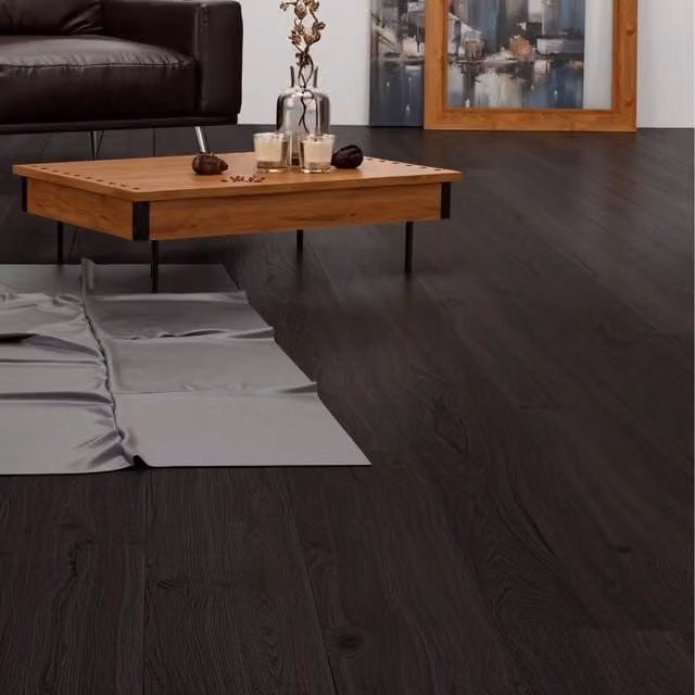 FloorLabs Modern Anthracite Wood-Look Click System Laminate Plank Flooring