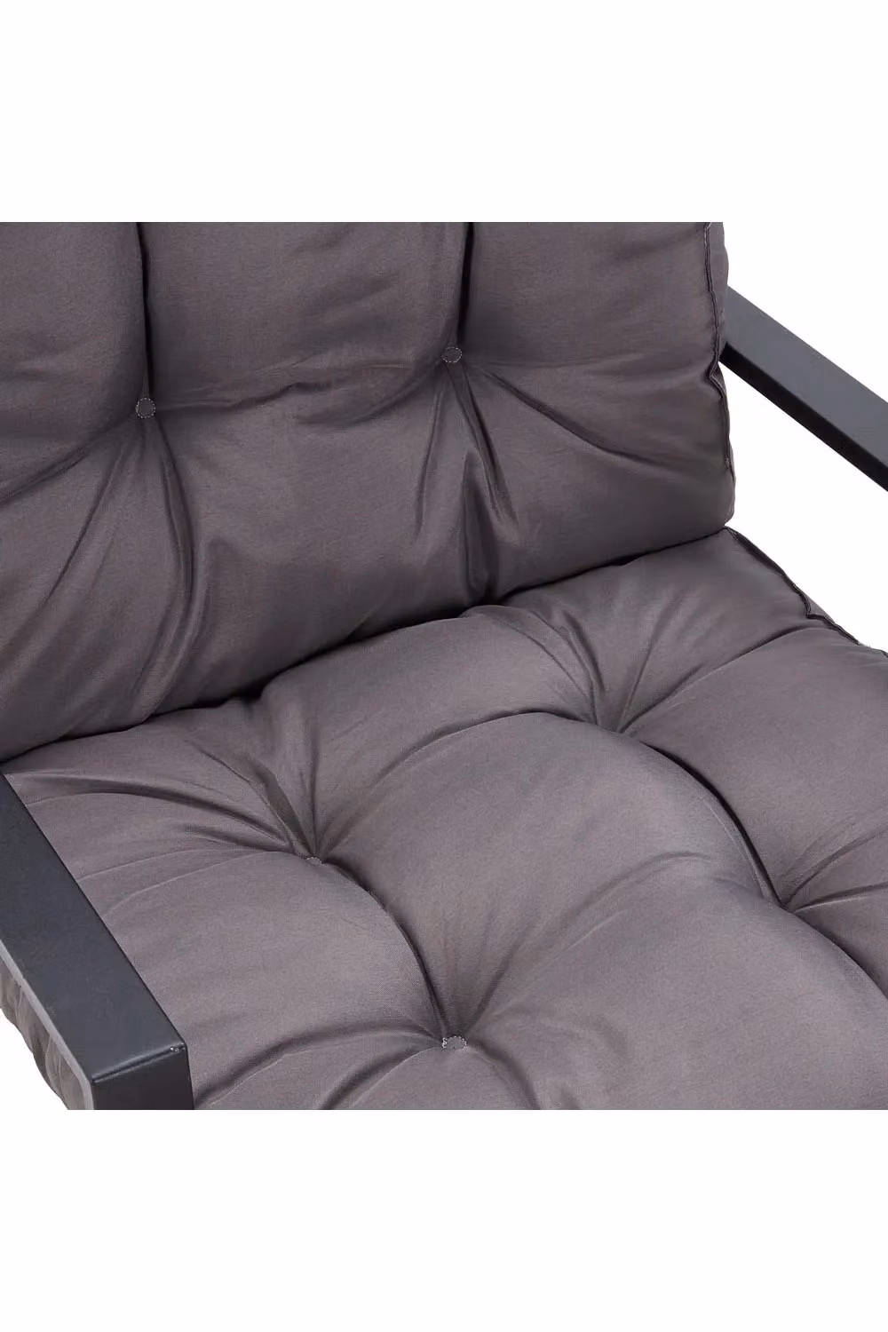 Garden Sanctuary Waterproof and UV-Resistant All-in-One Dining Chair Cushion, Dark Grey, W: 106 cm, D: 53 cm – 2
