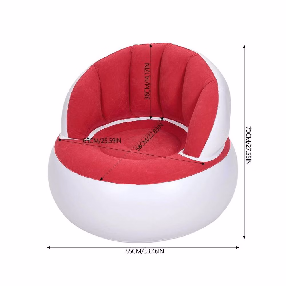 FLAVORA Red Portable Inflatable Single Air Lounge Sofa – 2