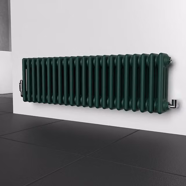 Lux Heat Horizontal Column Radiator in Green, W/H: 101 x 30 cm
