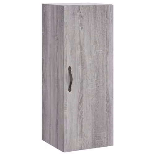 vidaXL Wall Mounted Cabinet in Grey Sonoma, Modern Engineered Wood with Hinged Doors and Internal Shelves, W/D/H: 34.5 x 34.0 x 90.0 cm