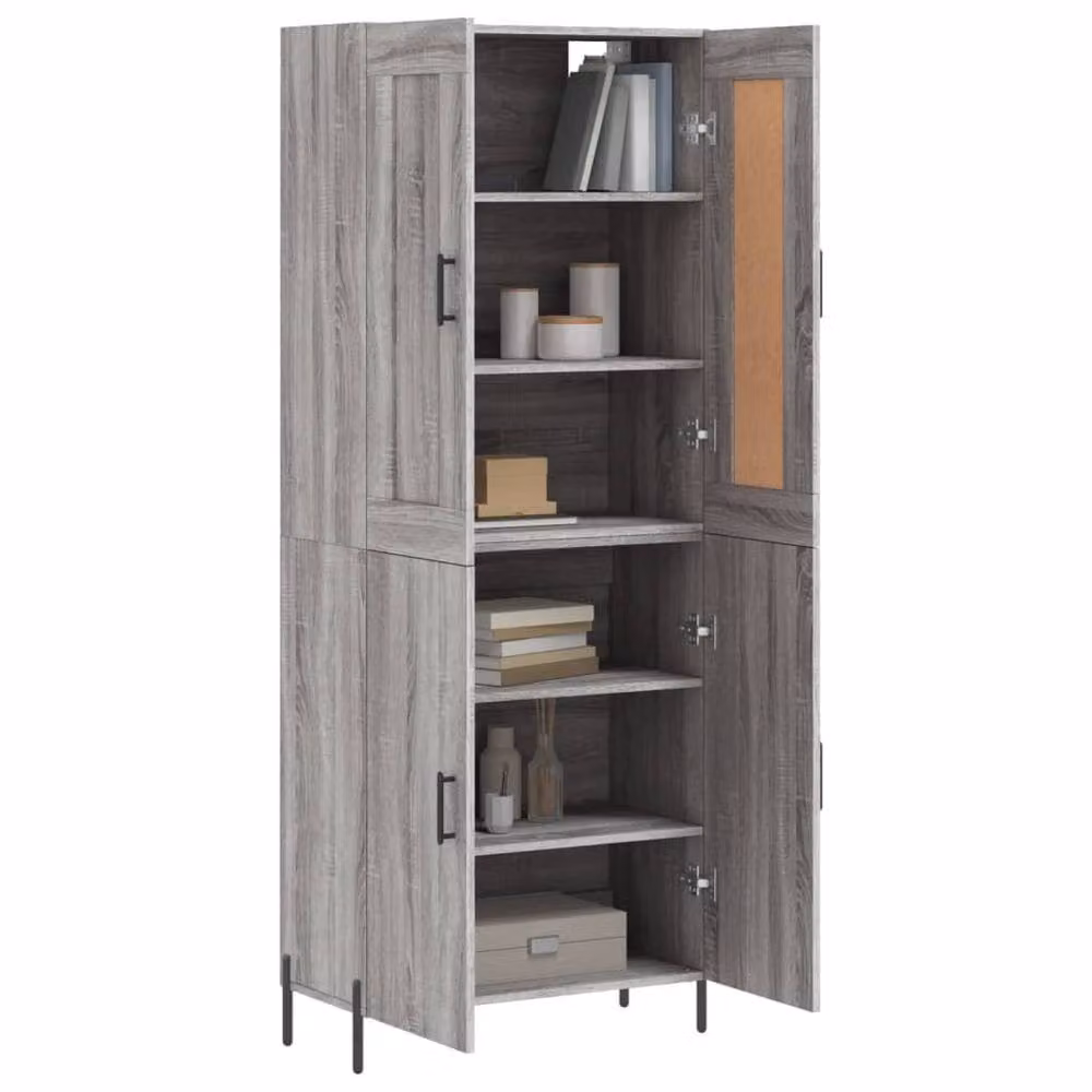 Berkfield Home Grey Sonoma Modern Highboard W/D/H: 69.5 x 34 x 180 cm – 2