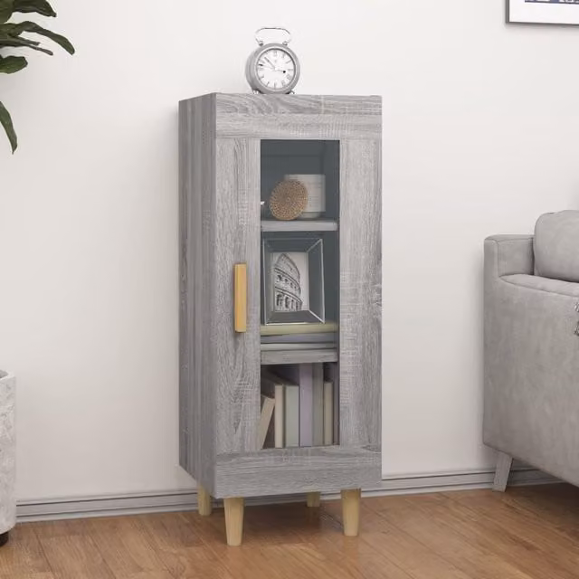 Berkfield Home Grey Sonoma Sideboard in Engineered Wood, W/D/H: 34.5 x 34.5 x 90 cm