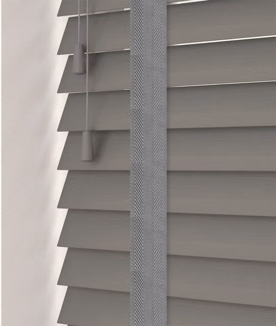 Caecus Made To Measure Faux Wood Tape Venetian Blind in Grey