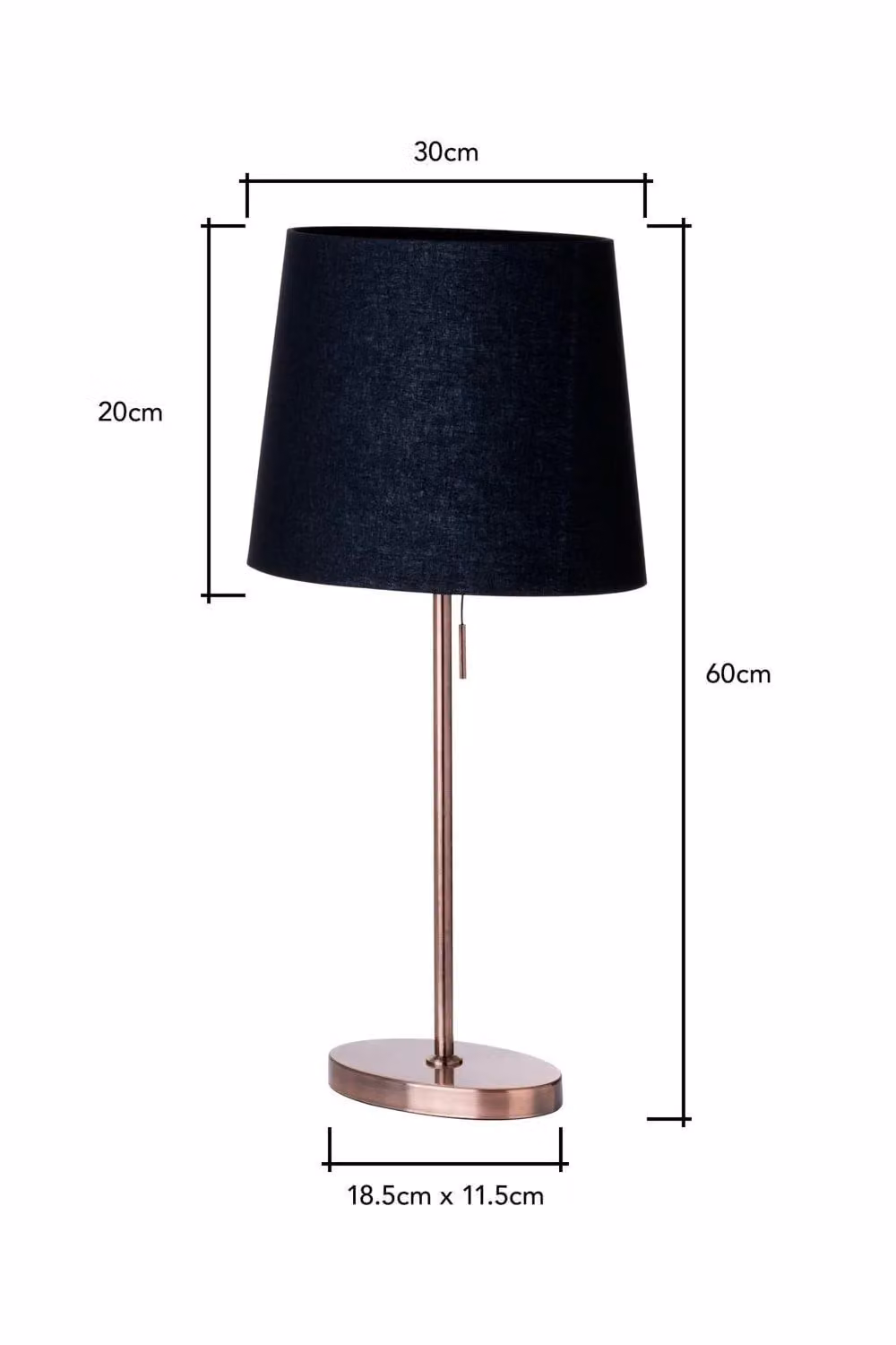 BHS Lighting Bryant Oval Table Lamp in Copper and Black – 4