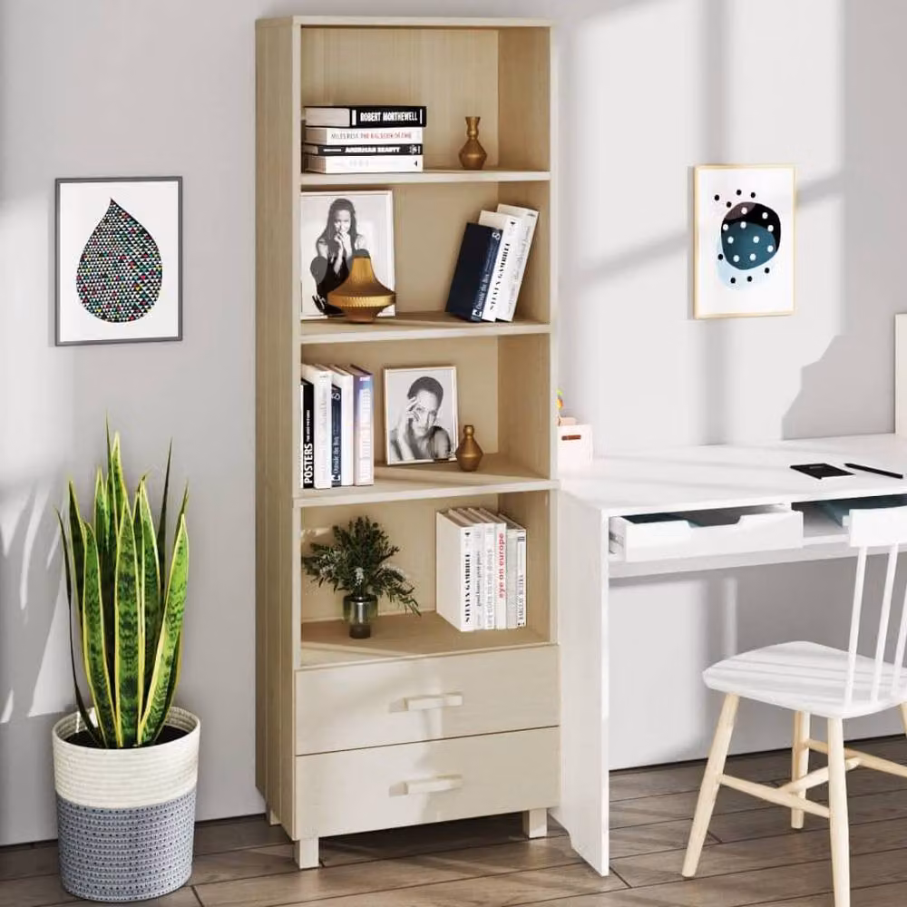 Berkfield Home HAMAR Highboard in Honey Brown Solid Pine Wood, W/D/H: 60 x 35 x 180 cm – 2