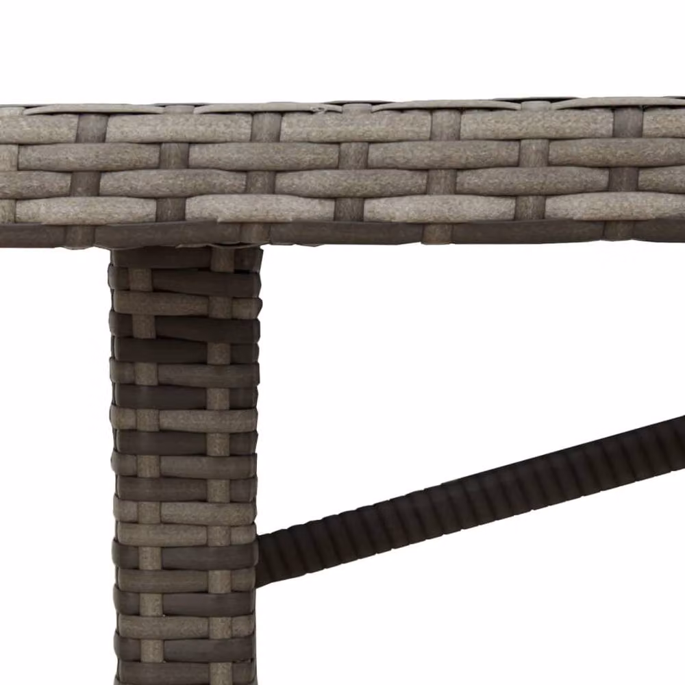 Berkfield Home Grey Poly Rattan Extendable Garden Table with Glass Top W/D/H: 190 x 80 x 74 cm – 5