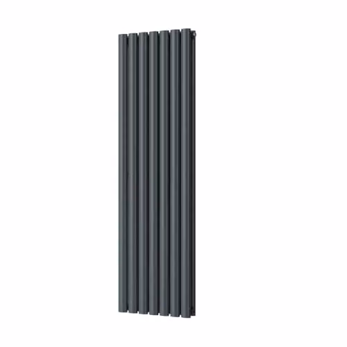 UK Radiators Omeara Anthracite Elliptical Tube Vertical Designer Radiator, H 140 cm x W 40.6 cm – 2