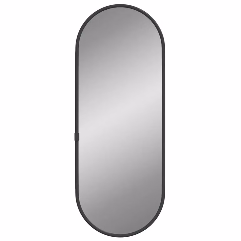 Berkfield Home Oval Wall Mirror in Black, W: 40 cm, H: 15 cm